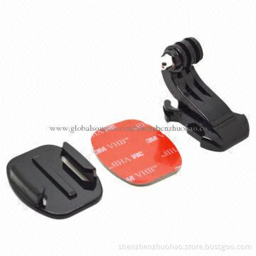 Sports Camera Accessories, High-quality J-Hook Buckle, Flat Mount with 3M Sticker